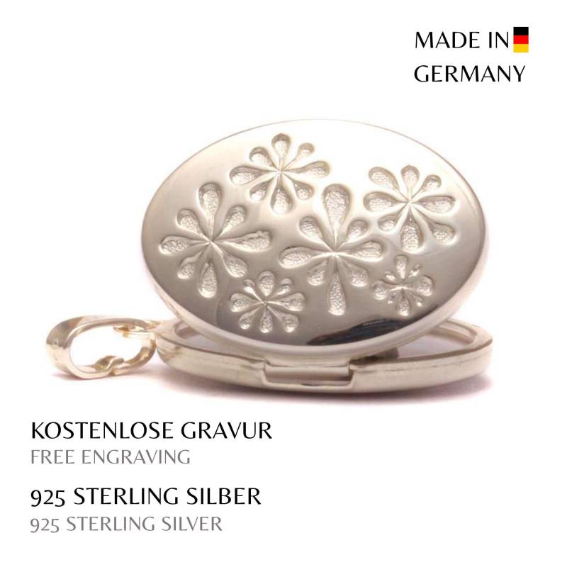 Silber Medaillon Für Kinder Mit Blumenmotiv Kleines 925 Sterling Rhodiniert Fotomedaillon Geschenk Mädchen Silbermedaillon von LoveYourDiamonds