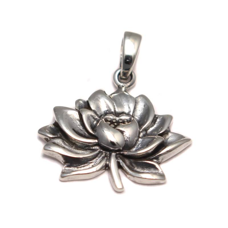 Lotusblüte Anhänger 925 Sterling Silber, Lotusblume Kettenanhänger, Glücksbringer Amulett, Buddhistisch Symbol Schmuck, Lotus Yoga Geschenk von LoveYourDiamonds