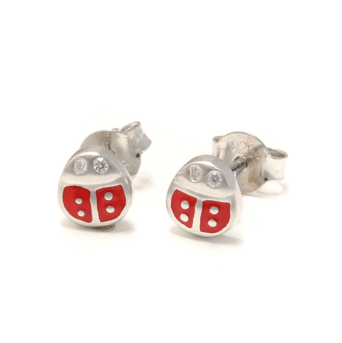 Marienkäfer Ohrstecker 925 Sterling Silber, Lustige Ohrstecker, Kinder Silber Kinderschmuck von LoveYourDiamonds