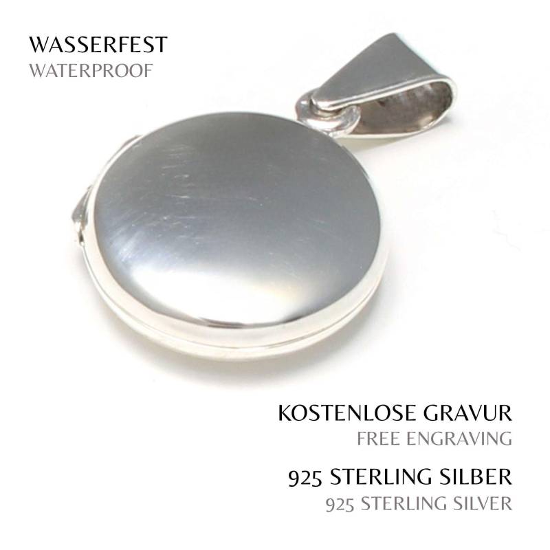 Medaillon Klein Rund, 952 Sterling Silber, Fotomedaillon Für Halskette, Foto Amulett Zum Aufklappen, Familiengeheimnis Erinnerung Gravierbar von LoveYourDiamonds