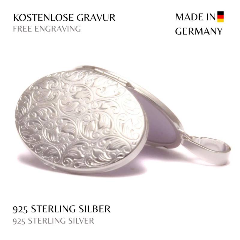 Medaillon Silber 925 Großes Silbermedaillon Für Foto Graviert & Edel Rhodiniert Individualisierbares Geschenk Zur Trauer Talisman Anhänger von LoveYourDiamonds