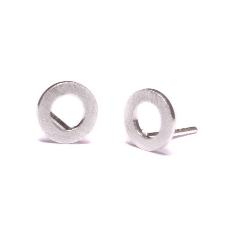 Mini Kreis Silber Ohrstecker, 925 Sterling Silber, Circle Ohrring Geometrisch, Damen Schmuck Minimalistisch, Kreislauf Des Lebens, Schlicht von LoveYourDiamonds