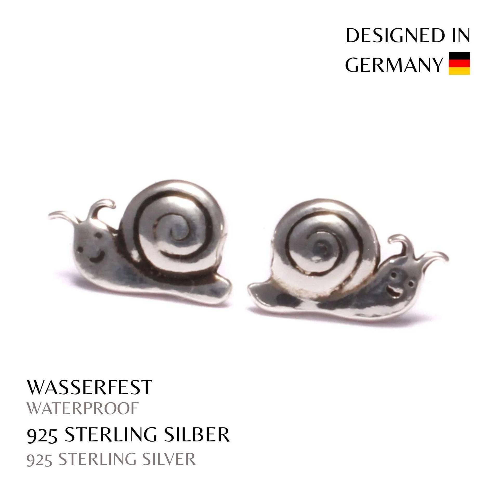 Ohrringe Schnecke 925 Silber, Ohrstecker Kinderohrringe Echt Sterling, Silber Mädchen Ohrschmuck, Fröhliche Schnecken von LoveYourDiamonds