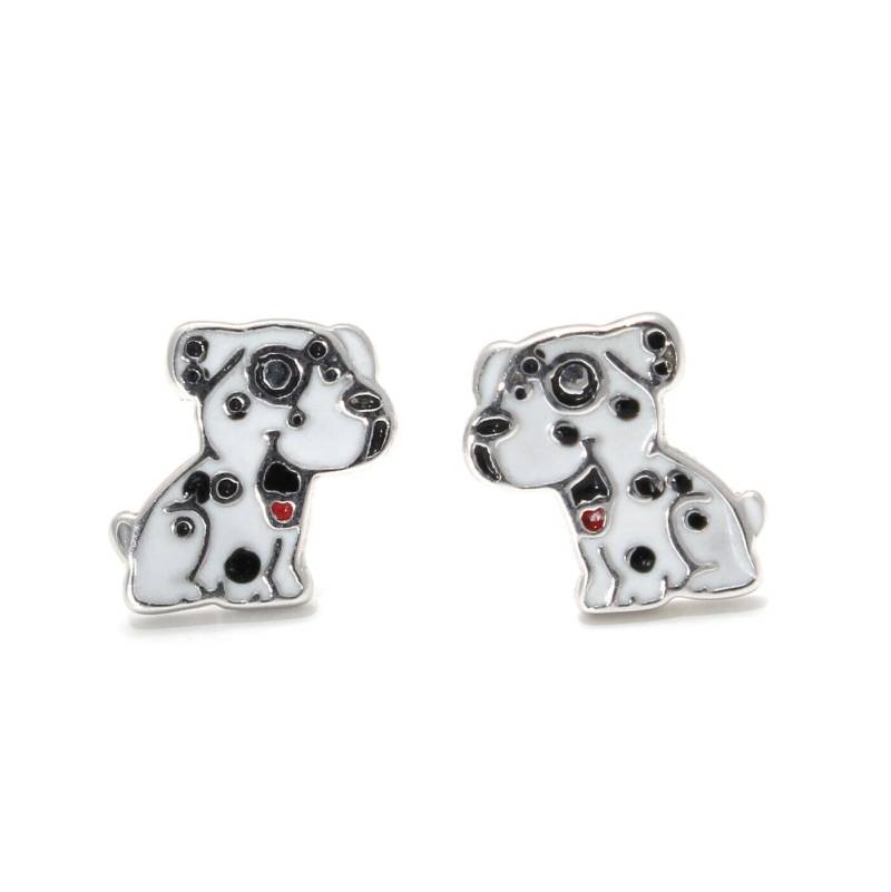 Ohrstecker Dalmatiner Welpe 925 Sterling Silber, Puppy Ear, Dog Ohrstecker, Hund Silber Ohr Stecker von LoveYourDiamonds