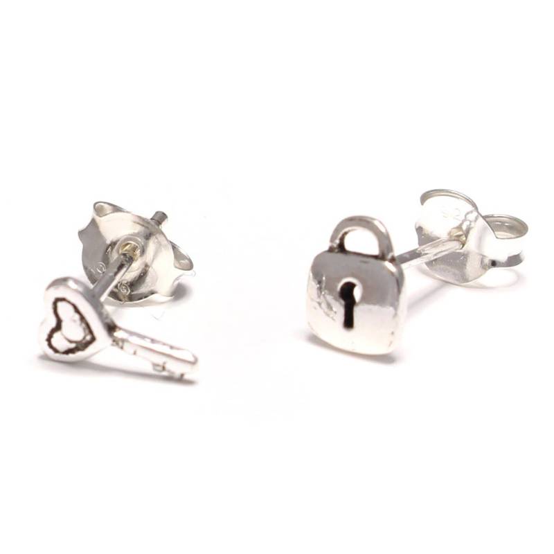 Ohrstecker Der Schlüssel Zu Meinem Herzen Aus 925 Sterling Silber, Earring Stud Sterling, Silber Ohrstecker, Valentinstag Geschenk von LoveYourDiamonds