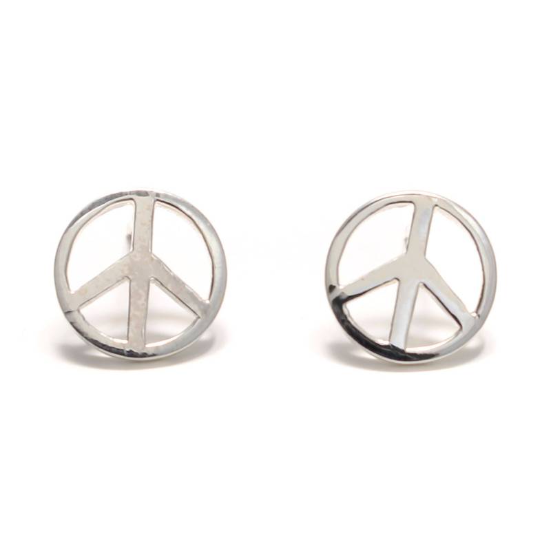 Peace Silberohrstecker Aus 925 Sterling Silber, Frieden Zeichen Ohrstecker, Silber Ohrringe, Ohrstecker Hippie von LoveYourDiamonds