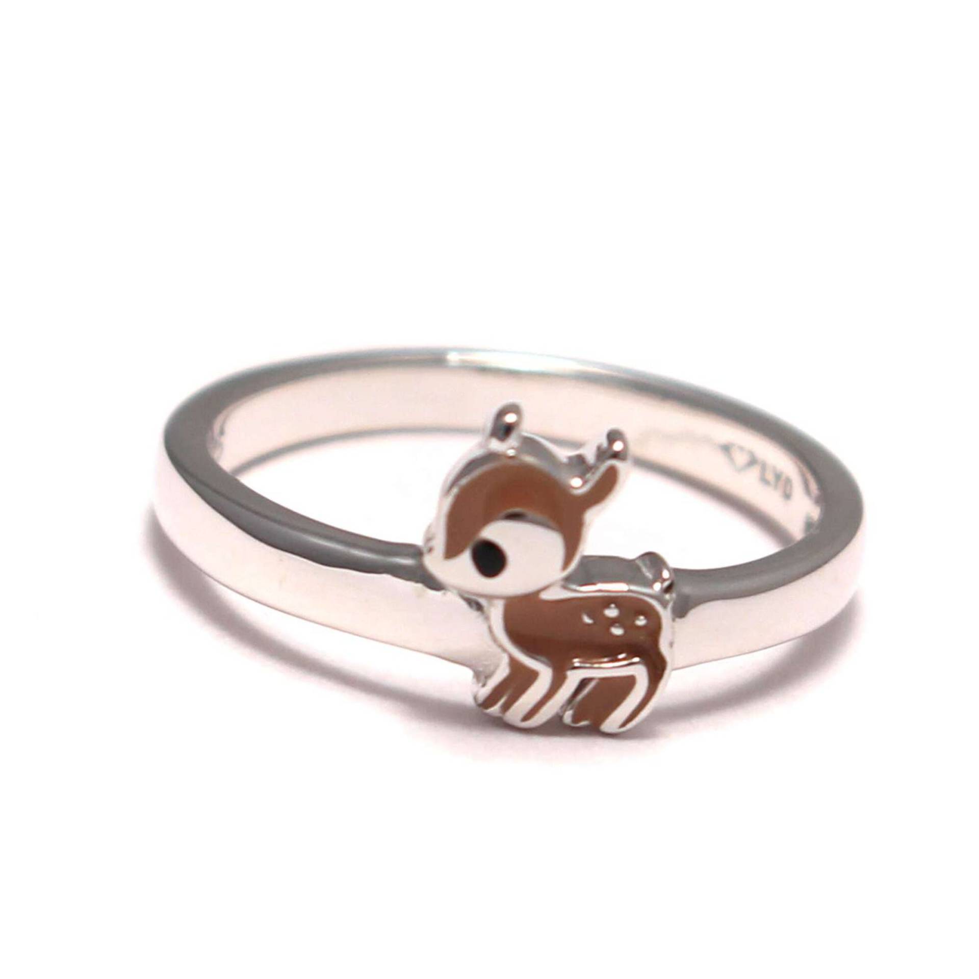 Rehkitz Kinder Ring Bunt, Kinderring 925 Sterling Silber, Mädchen Schmuck Reh Baby, Kitz Elch Hirsch Silberring, Lustig Klein Kinderschmuck von LoveYourDiamonds