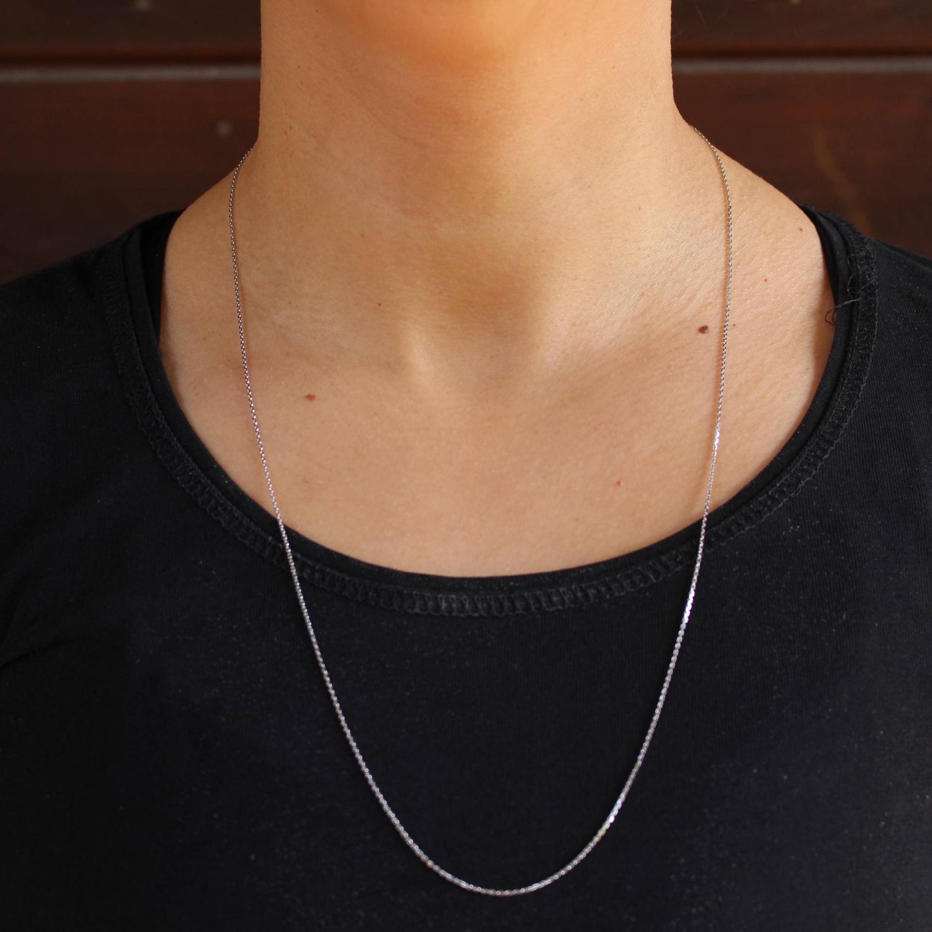 Schmale Silberkette 60 cm Filigrane Halskette 925 Silber Layering Kette Damen Rhodiniert Oder Vergoldet Roségold Ankerkette Echtgold von LoveYourDiamonds