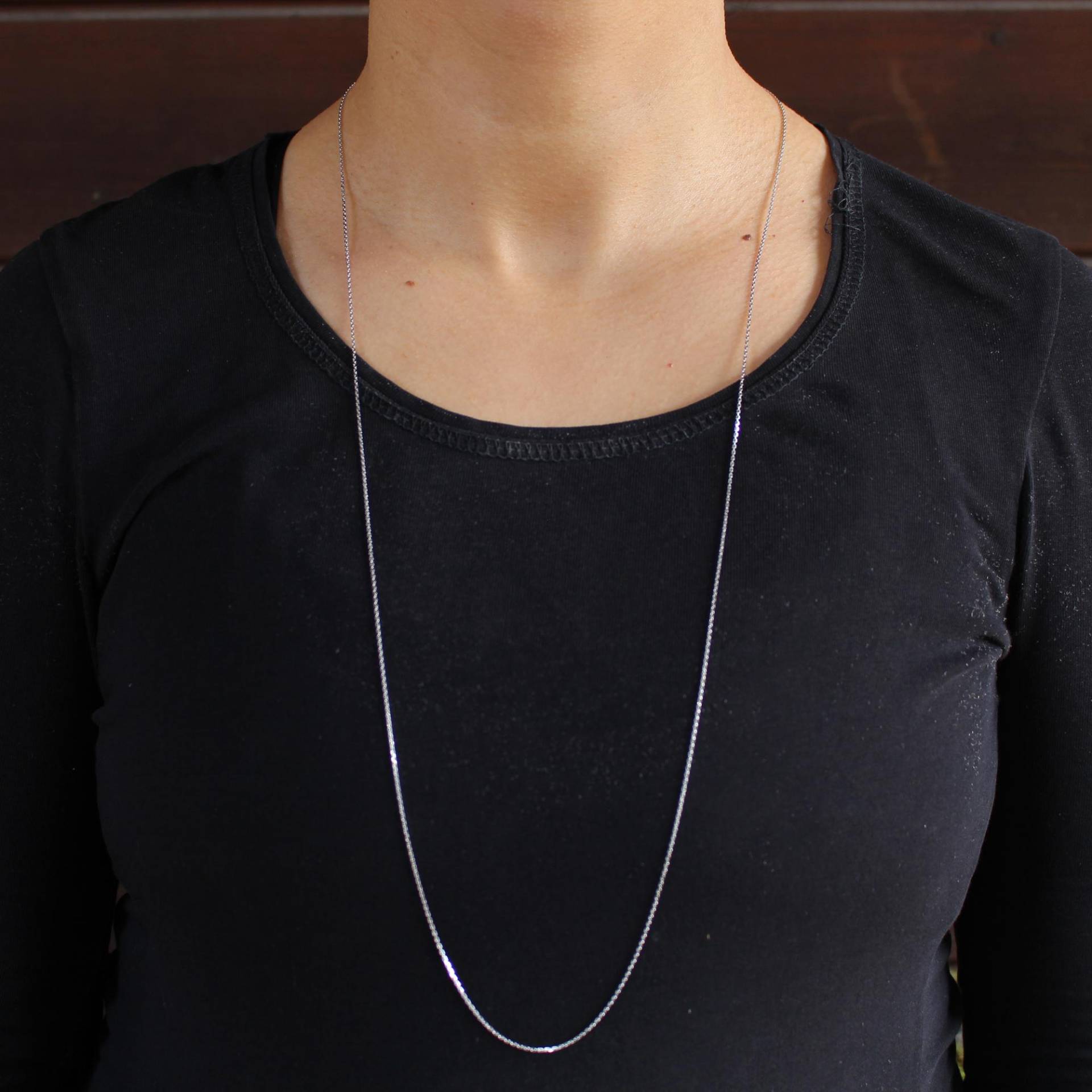 Schmale Silberkette 90 cm Filigrane Halskette 925 Silber Layering Kette Damen Rhodiniert Oder Vergoldet Roségold Ankerkette Echtgold von LoveYourDiamonds