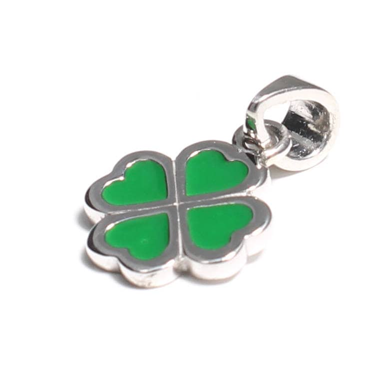 Vierblättriges Kleeblatt Anhänger Aus 925 Sterling Silber, Pendentif Enfant, St Patricks Day Clover Leaf, Cloverleaf Pendant Silver von LoveYourDiamonds