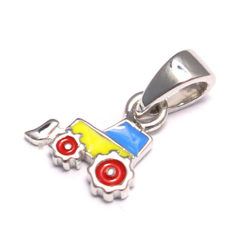 Winziger Bagger Anhänger 925 Silber, Traktor Kettenanhänger Kinderschmuck Ketten Anhänger, Silber Jungs Schmuck, Für Kinderkette von LoveYourDiamonds