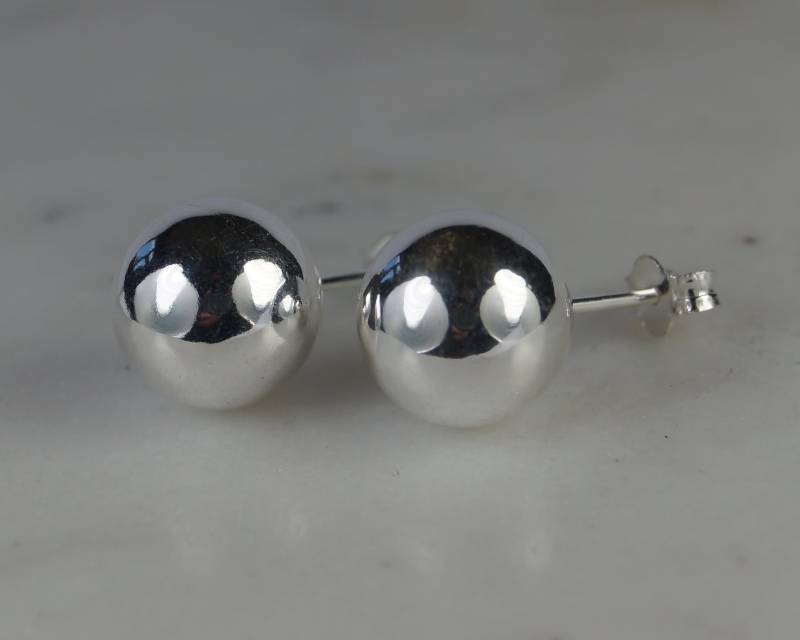Große 10 Mm Sterling Silber Ohrstecker, Silberkugel Minimalist Ohrringe Große 10 Mm Sterling Silber Ohrstecker, Silberkugel Minimalist Ohrringe von LoveYourJewellery