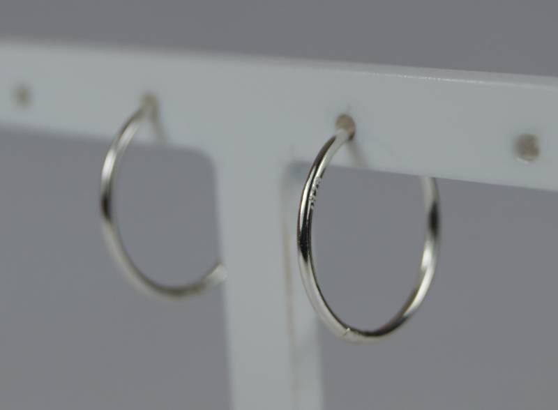 sterling Silber Schläfer Creolen, 16 Mm Klappbare Ohrringe von LoveYourJewellery