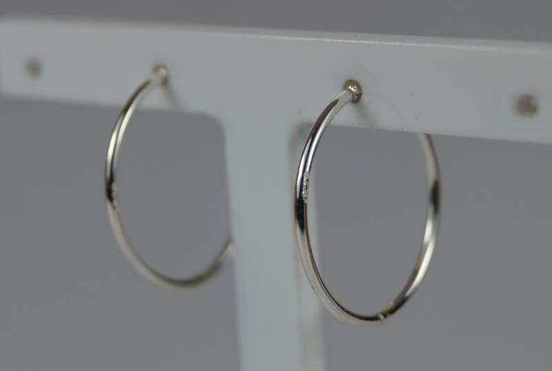 sterling Silber Schläfer Creolen, 19 Mm Creolen Mit Scharnier sterling Silber Schläfer Creolen, 19 Mm Creolen Mit Scharnier von LoveYourJewellery