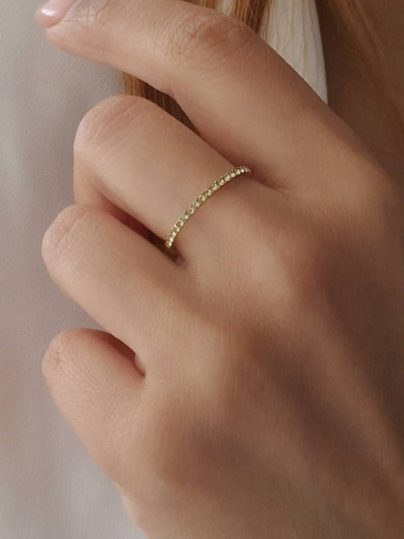 Jonquil Strassstein Ring Edelstahl Gold |Minimalistisch Filigraner in Einem Zarten Gelb| Geschenkidee von LoveYourselfJOJ