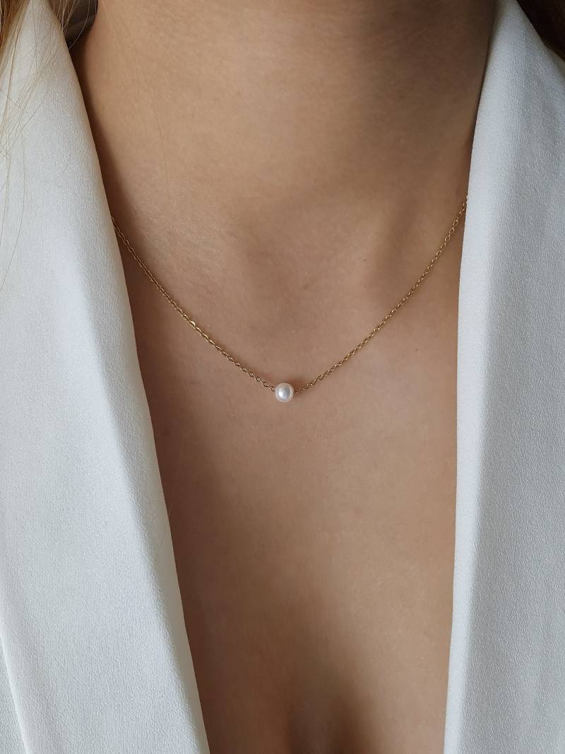 Verstellbare Filigrane Perlen Halskette Aus Vergoldetem Edelstahl| Weihnachtsgeschenk Für Frauen von LoveYourselfJOJ