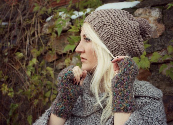 Fingerlose Handschuhe, Handschuhe Häkeln, Engen Fingerlose Multicolor Stricken Winter, Klobig, Fingerlose, Geschenk Für Sie von LoveandKnit