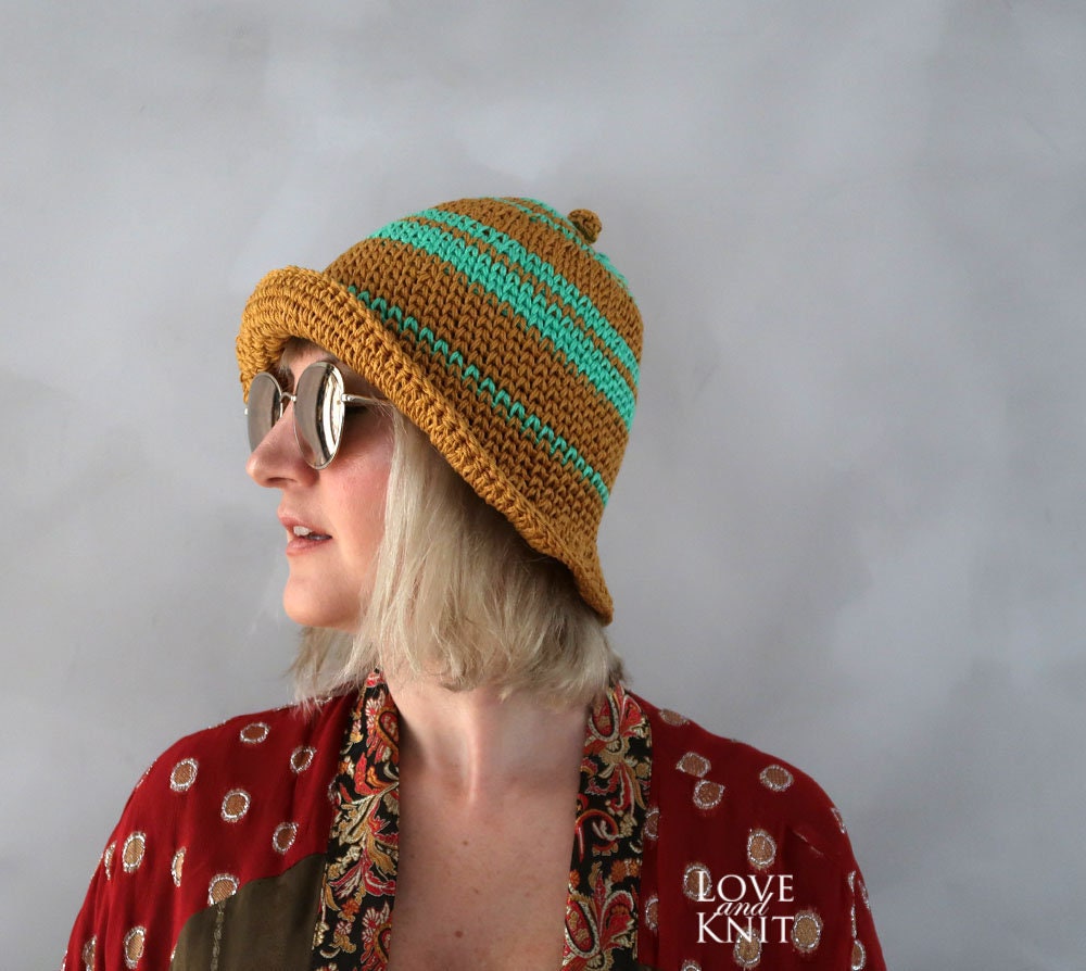 Sommermütze - Häkelmütze Sonnenhut Cloche Mütze Strandhut Strohhut Baumwollmütze Sommerstrick von LoveandKnit