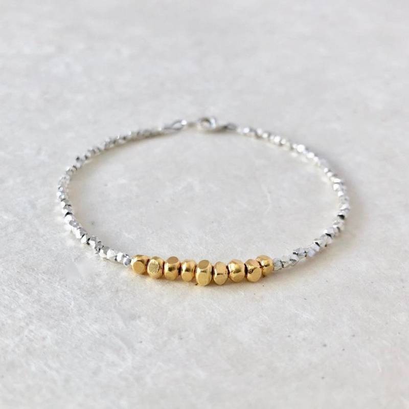 Karen Hill Tribe Silber & Gold Vermeil Perlen Armband Handgemachtes Thai von LoveandLightArtistry