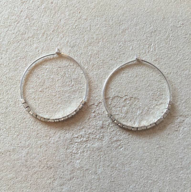 sterling Silber Creolen Karen Hill Tribe Thai Perlen von LoveandLightArtistry