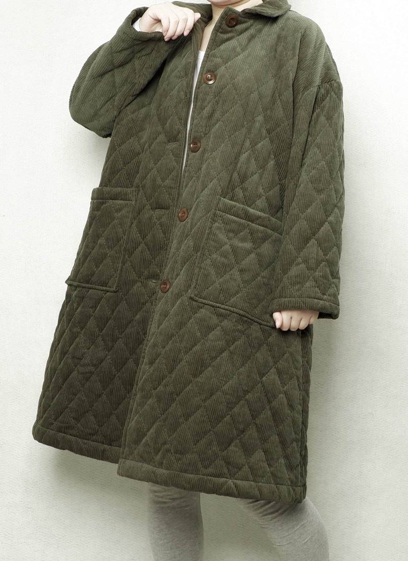 Cord Steppmantel Retro Winter Steppjacke Mit Taschen Cord Steppmantel Retro Winter Steppjacke Mit Taschen von Lovecutething