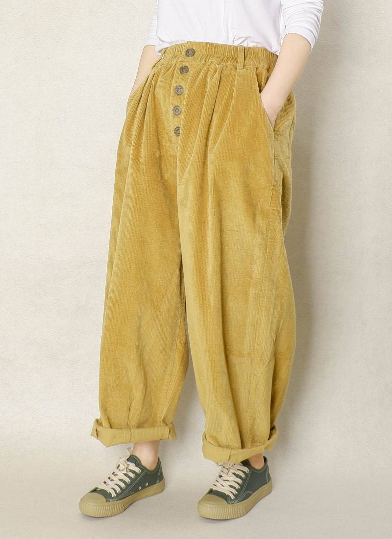 Gelbe Cord Haremshose Lässige Haremshose Mit Weitem Bein von Lovecutething