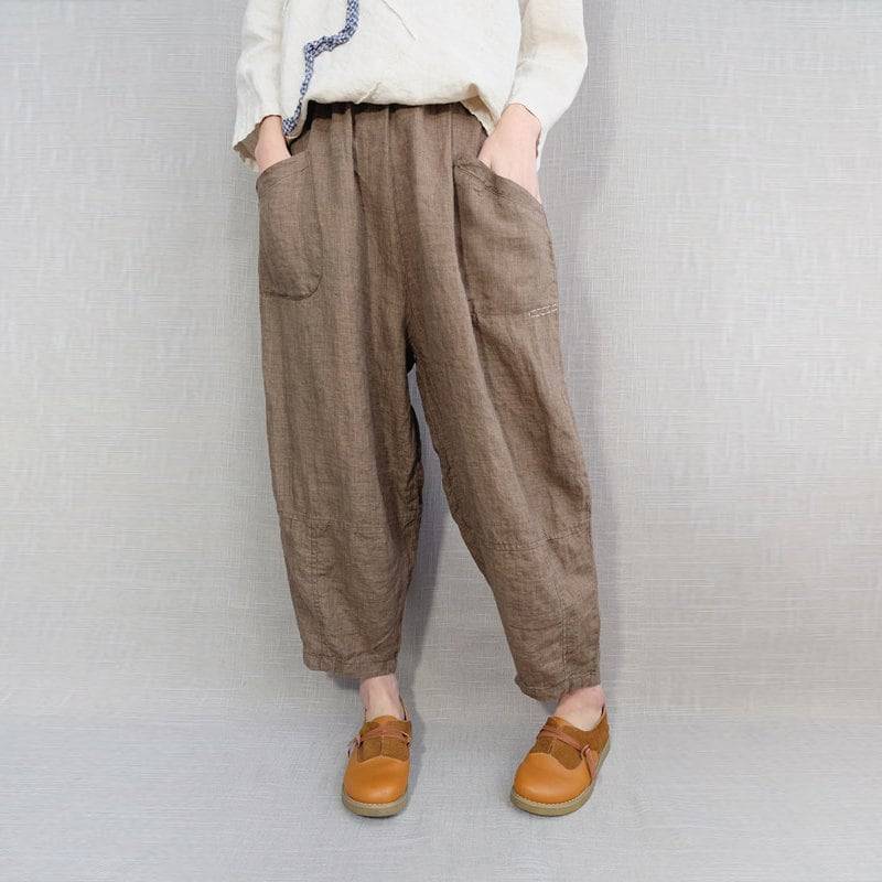 Gemütliche Leinen Haremshose Hose Mit Weitem Bein Und Taschen Gemütliche Leinen Haremshose Hose Mit Weitem Bein Und Taschen von Lovecutething