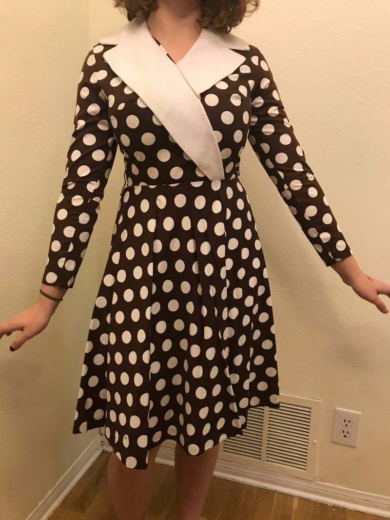 1970Er Jahre Polka Dot Kleid Braun-Weiße Baumwolle, Grösse 10 1970Er Jahre Polka Dot Kleid Braun-Weiße Baumwolle, Grösse 10 von LovedandUsedVintage