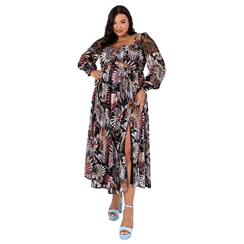 Lovedrobe Womens Plus Size Midaxi Dress Curve Long Black Size 16 von Lovedrobe