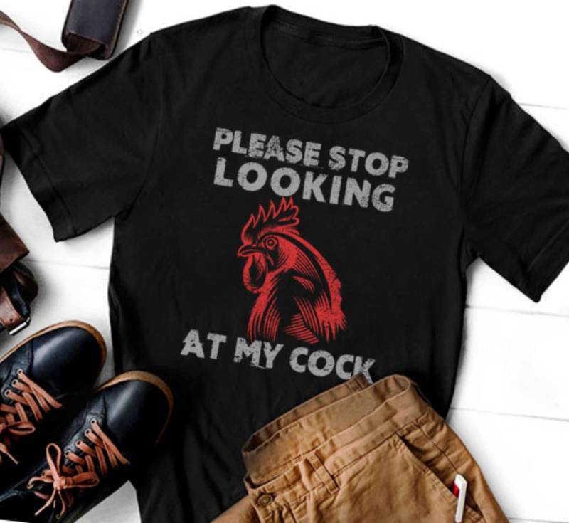 Bitte Hören Sie Auf, Meinen Hahn Zu Betrachten - Lustiger Hühner-Humor, Farmleben-T-Shirt, Geflügelliebhaber-Shirt, Kurzarm-Unisex-T-Shirt, Hoodie von LoveelyShop