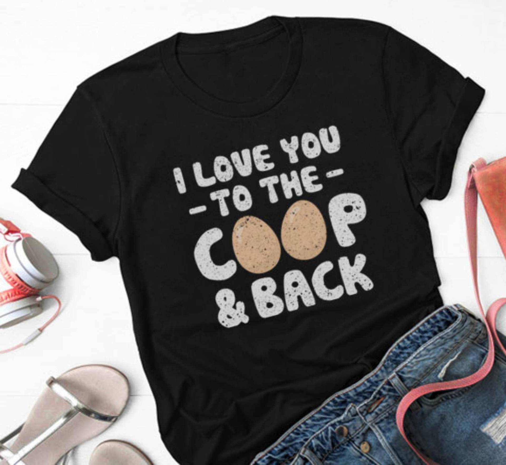 Ich Liebe Dich Im Coop & Back T-Shirt - Lustiges Huhn T-Shirt, Geflügel Liebhaber Shirt, Bauernhofleben Kurzarm Unisex Hoodie von LoveelyShop
