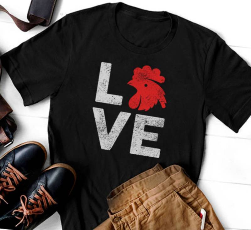 Love Huhn T-Shirt - Lustiges Geflügel Liebe T-Shirt, Tierliebhaber Shirt, Schrulliges Kurzarm Unisex Hoodie von LoveelyShop