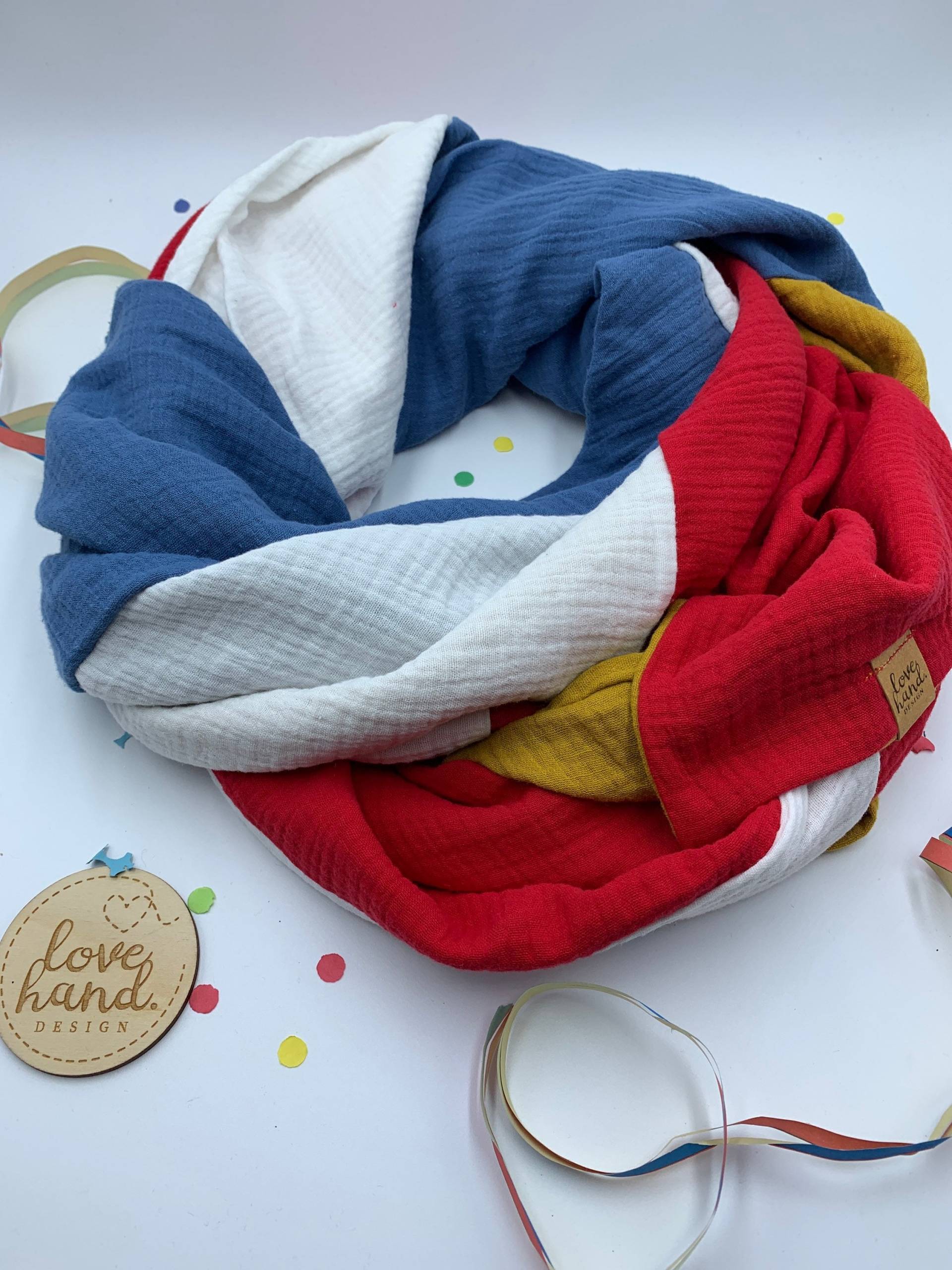 xxl Doppellagiges Musselintuch Halstuch Dreieckstuch Fastnacht von Lovehanddesignshop