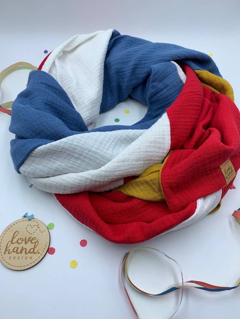 xxl Doppellagiges Musselintuch Halstuch Dreieckstuch Fastnacht von Lovehanddesignshop
