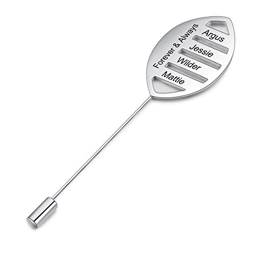 Brosche Frauen Herren Modern Personalisiert mit Gravur Anstecknadeln für Damen Silber Brosche mit Namen Freund Geschenk für Geburtstag Valentinstag (Leaves) von Lovejewellery