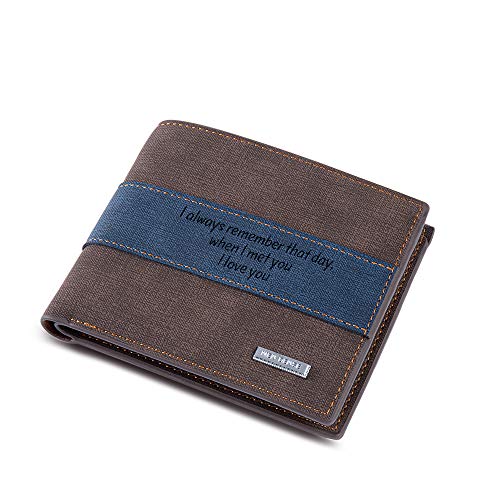 Personalisierte Herren Geldbörse mit Gravur Benutzerdefinierte mit Namen Geldbörse Mann Chic Leder Geldbörse ID Kreditkarte Fotohalter (Dunkelbraun) von Lovejewellery