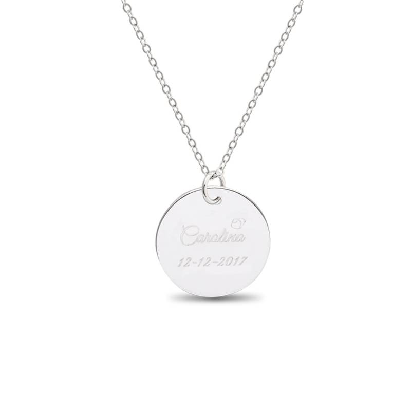 Personalisierter Sterling Silber Disc Anhänger Mit Kostenloser Gravur An Einer Jasserson Kettenhalskette, Geschenk Für Den Yr Liebe Einmal Personalisierter Sterling Silber Disc Anhänger Mit Kostenloser Gravur An Einer Jasserson Kettenhalskette, Geschenk Für Den Yr Liebe Einmal von Lovelockers