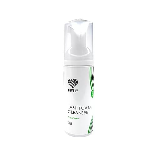 LOVELY Wimpernshampoo für Wimpernverlängerung - Aloe Vera Duft - 50ml | ölfreier Schaumreiniger für Wimpern | sanfter Reiniger für Wimpern & Gesicht | Make-up Entferner Shampoo für Lash Extensions von Lovely