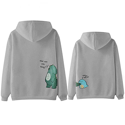 LovelyAngel Pärchen Sweatshirt Dino Hoodie Couple Hoodie Hoodie Schwarz Longpullover für Damen Winterpullover Herren Hoodies für Männer Dinnosaurier Hoodie Junge von LovelyAngel