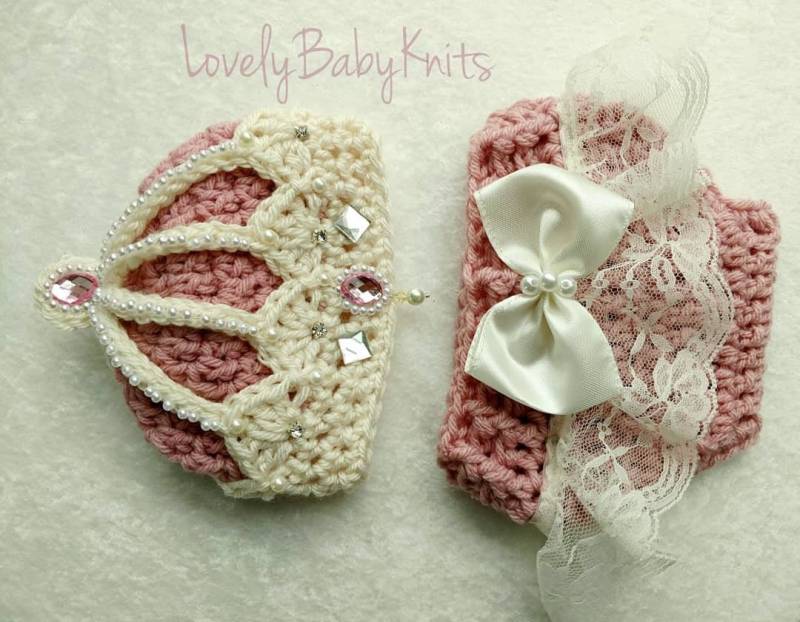 Queen Krone Hütchen, Häkelkrone, Baby Krone, Neugeborenen Outfit, Foto Requisite, Prinzessin, Rosa Häkelkrone von LovelyBabyKnits