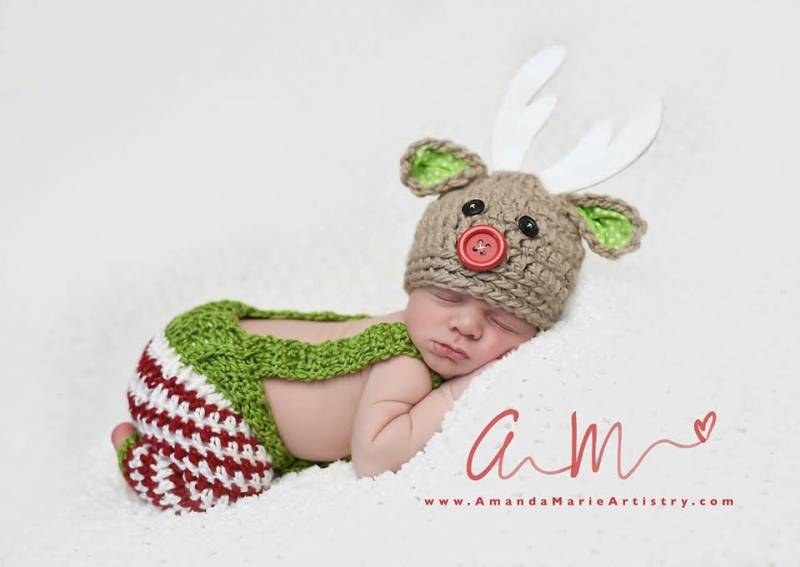 Weihnachtsmütze Hosen Set Mit Hosenträgern Rudolph Das Rote Nosed Rentier.... Hirschmütze Neugeborenen Foto Requisite... Baby Shower Geschenk von LovelyBabyKnits