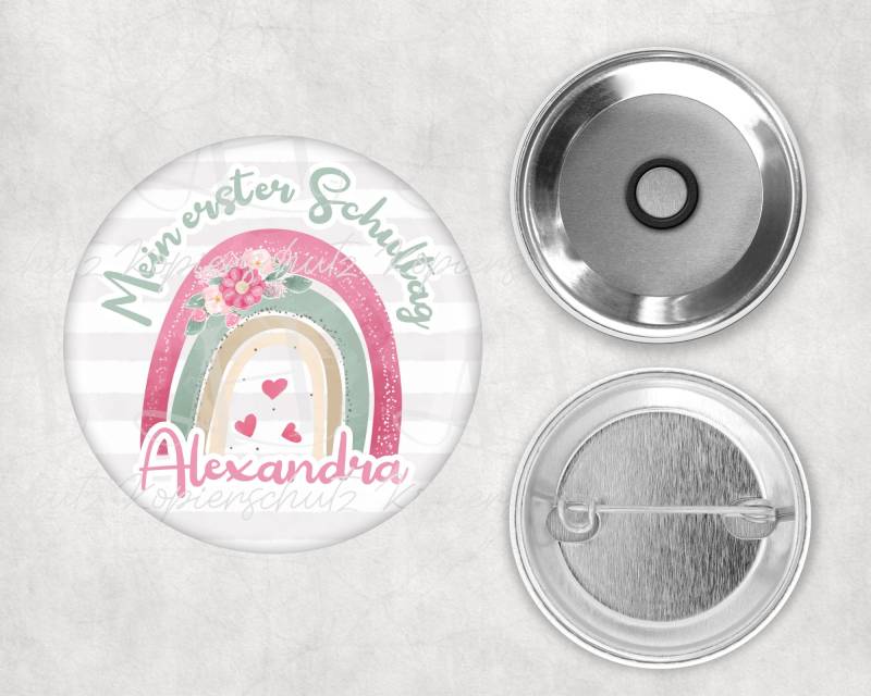 Button I Einschulung Schulkind Personalisiert Mit Magnet Oder Sicherheitsnadel Schulkind Regenbogen von LovelyHandmadeSiegen