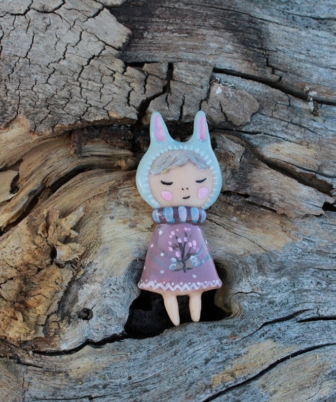 Osterhase Mädchen Brosche Weihnachtsgeschenk Für Ihre Kinder Tier Handmodelliert Miniatur Spielzeug Fimo Osterhase Mädchen Brosche Weihnachtsgeschenk Für Ihre Kinder Tier Handmodelliert Miniatur Spielzeug Fimo von LovelyIgloo