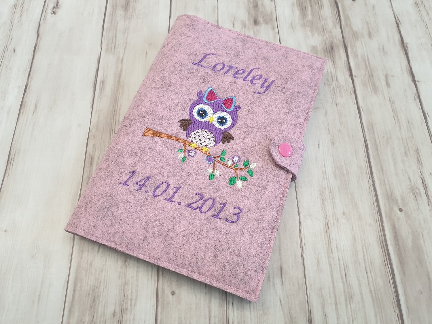 U-Hefthülle Filz Eule von LovelyLoreleyShop