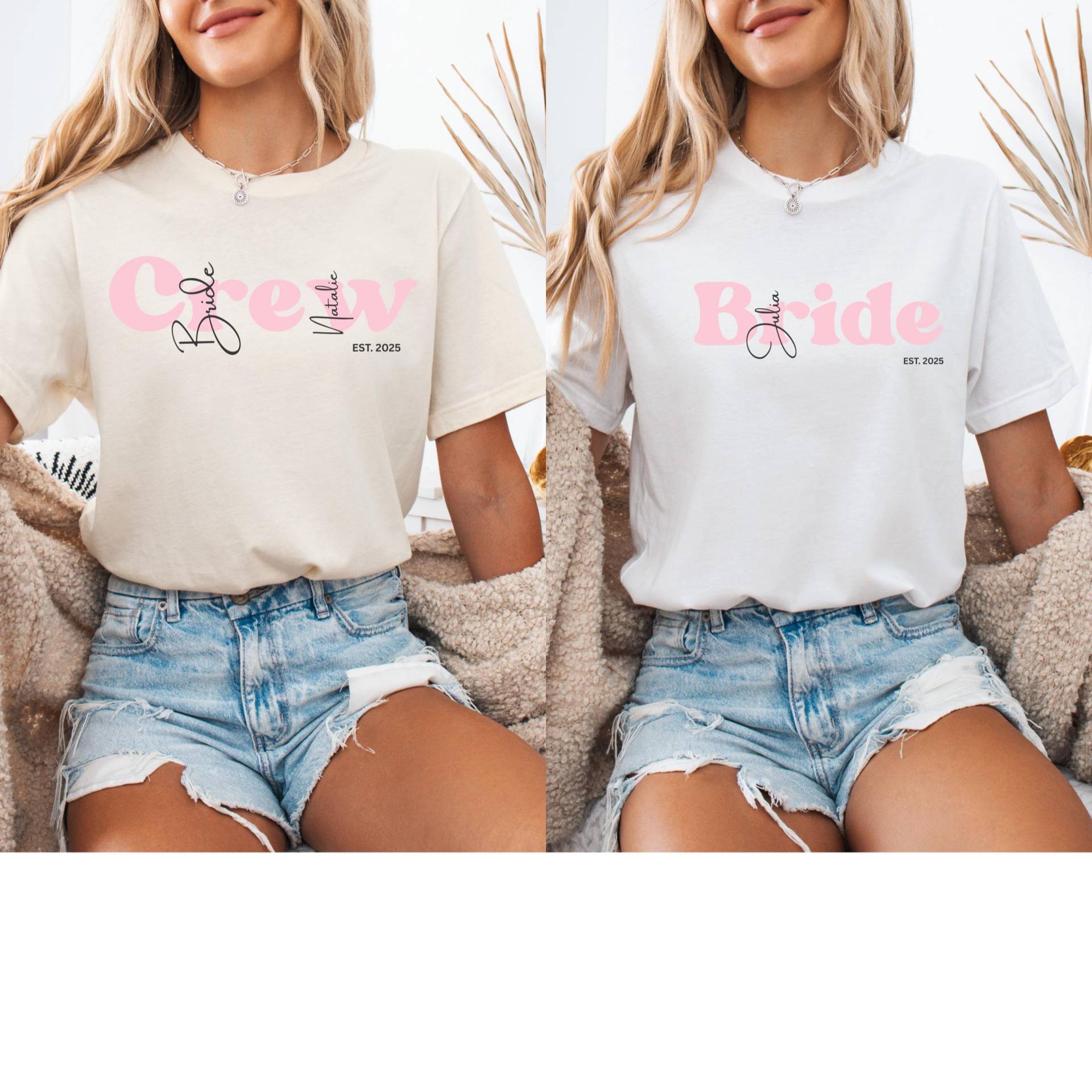 Personalisierte Jga Shirts, Braut Shirt, Trauzeugin, Team Braut, Geschenk, Geschenk Junggesellinnenabschied, Crew T-Shirt von LovelyLuShopDE