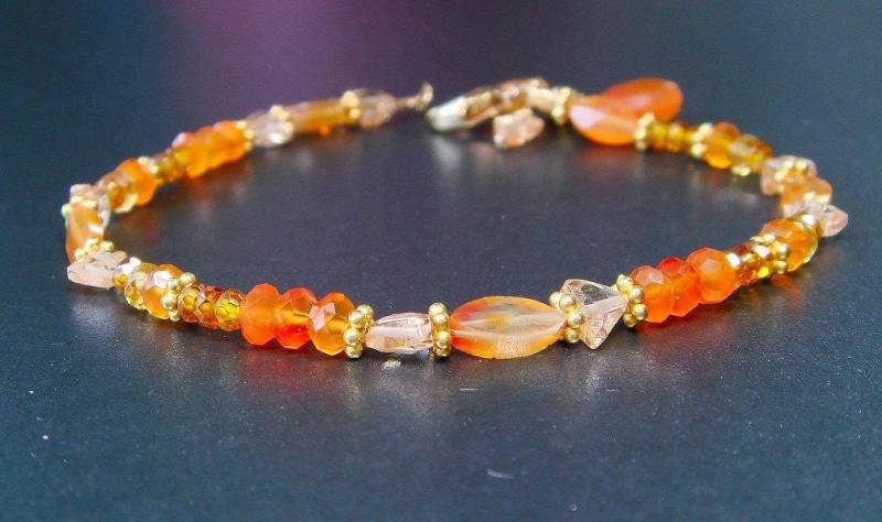 Karneol, Citrin, Feueropal, Gold Armband, Multi Edelstein Herbst Schmuck, Reduziert 20.00 Siehe Hinweis Karneol, Citrin, Feueropal, Gold Armband, Multi Edelstein Herbst Schmuck, Reduziert 20.00 Siehe Hinweis von LovelyLuxeJewels