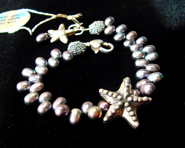 Perlenarmband, Hill Tribe Silber Armband, Beach Theme Schmuck, Seestern, Seeigel, Pfau Perle, Lovely Luxe Jewels Perlenarmband, Hill Tribe Silber Armband, Beach Theme Schmuck, Seestern, Seeigel, Pfau Perle, Lovely Luxe Jewels von LovelyLuxeJewels