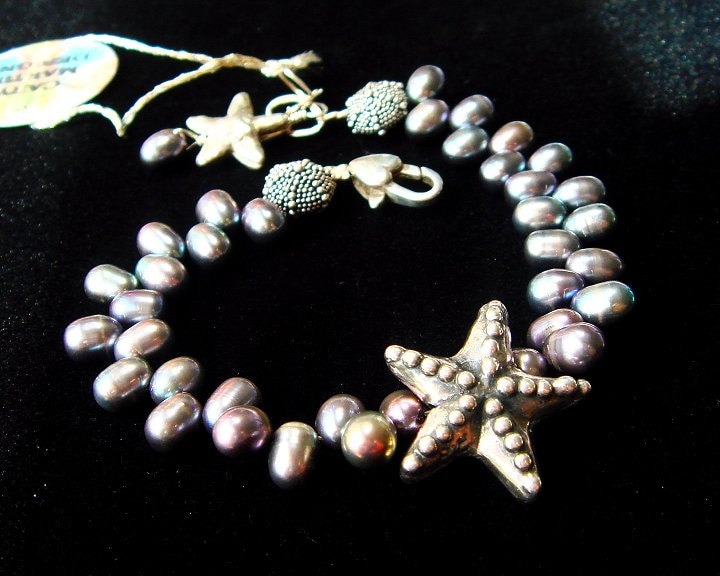 Perlenarmband, Hill Tribe Silber Armband, Beach Theme Schmuck, Seestern, Seeigel, Pfau Perle, Lovely Luxe Jewels Perlenarmband, Hill Tribe Silber Armband, Beach Theme Schmuck, Seestern, Seeigel, Pfau Perle, Lovely Luxe Jewels von LovelyLuxeJewels