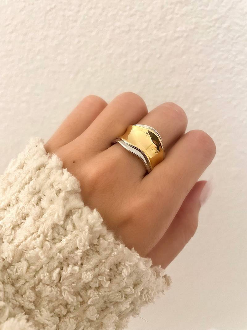 Zwei Ton 925 Sterling Silber Klobige Ring Verstellbar Mutig Statement Zwei Ton 925 Sterling Silber Klobige Ring Verstellbar Mutig Statement von LovelyMinimalist