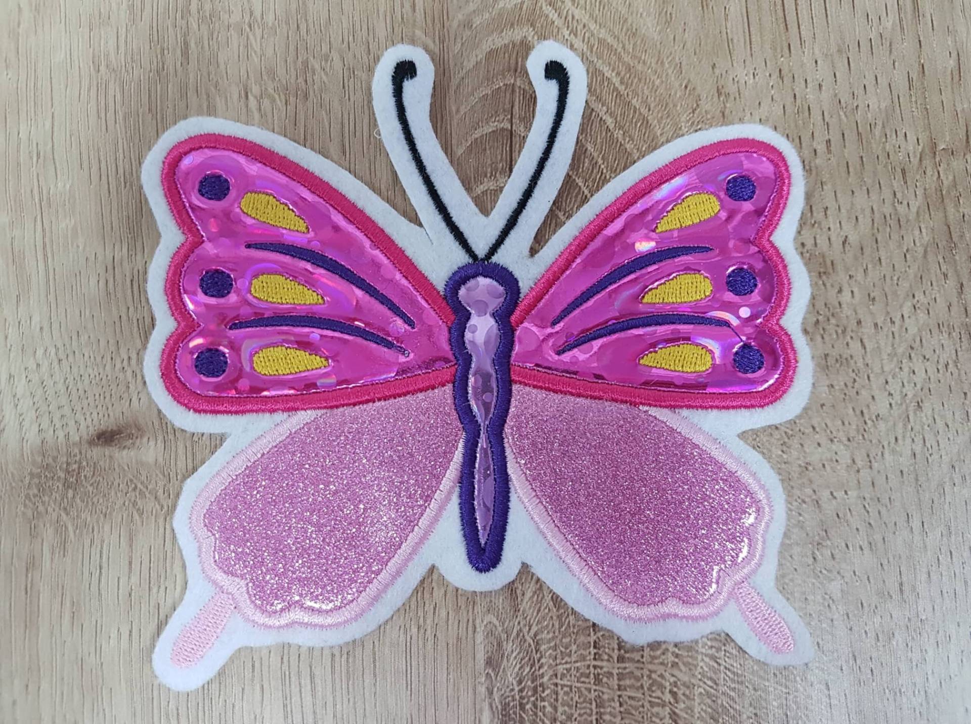 Applikation Schmetterling Glitzer Aufnäher Für Deine Schultüte Diy Butterfly Applique With Glitter For Your Projects von LovelyPresentsShop